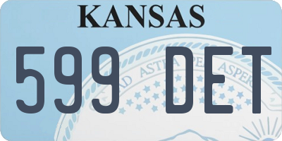 KS license plate 599DET