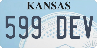 KS license plate 599DEV
