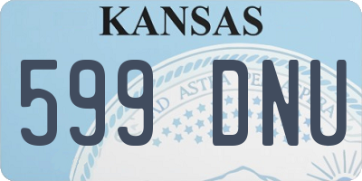 KS license plate 599DNU