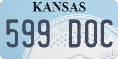 KS license plate 599DOC