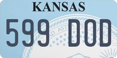KS license plate 599DOD