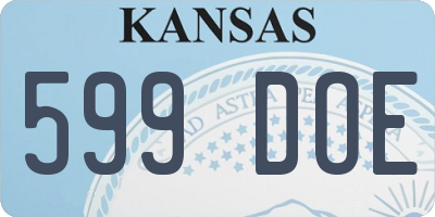 KS license plate 599DOE