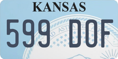 KS license plate 599DOF