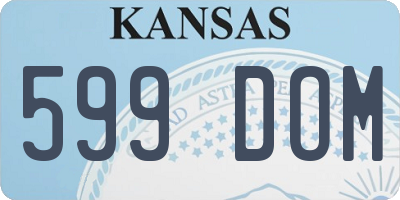 KS license plate 599DOM