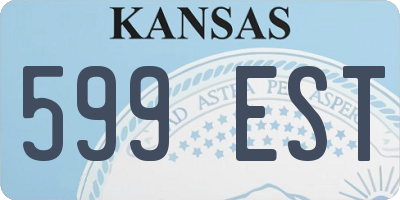 KS license plate 599EST