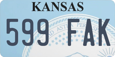 KS license plate 599FAK