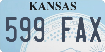 KS license plate 599FAX