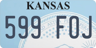 KS license plate 599FOJ
