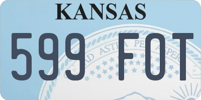 KS license plate 599FOT