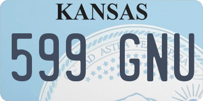 KS license plate 599GNU