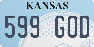 KS license plate 599GOD
