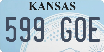 KS license plate 599GOE
