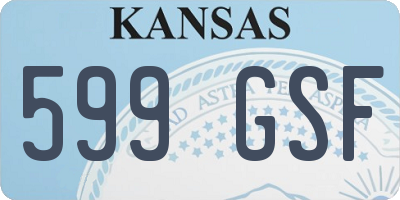 KS license plate 599GSF