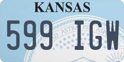 KS license plate 599IGW