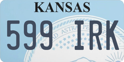 KS license plate 599IRK