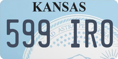 KS license plate 599IRO