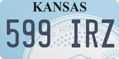 KS license plate 599IRZ