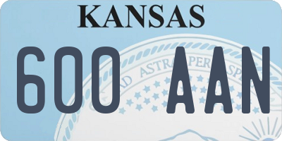 KS license plate 600AAN