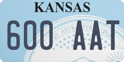 KS license plate 600AAT