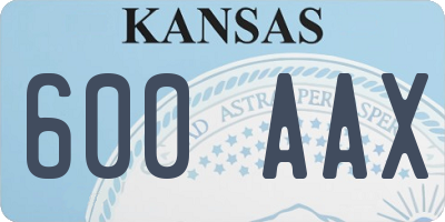 KS license plate 600AAX