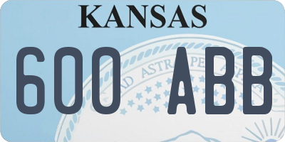 KS license plate 600ABB