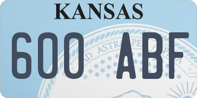 KS license plate 600ABF