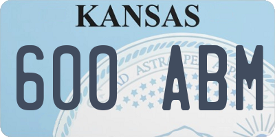 KS license plate 600ABM