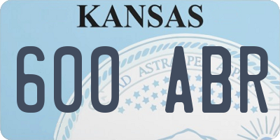 KS license plate 600ABR