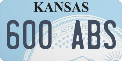 KS license plate 600ABS
