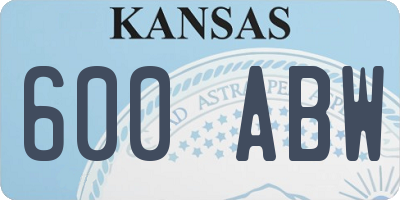 KS license plate 600ABW