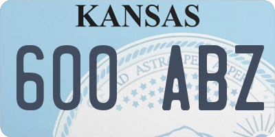 KS license plate 600ABZ