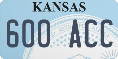 KS license plate 600ACC
