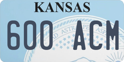 KS license plate 600ACM