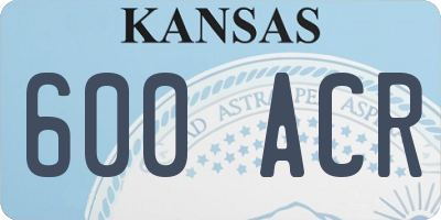 KS license plate 600ACR
