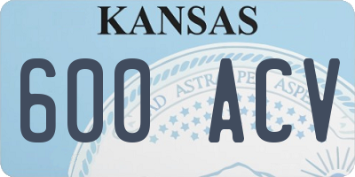 KS license plate 600ACV