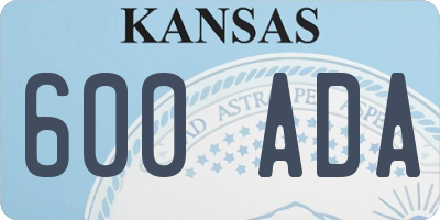 KS license plate 600ADA