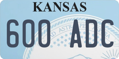KS license plate 600ADC