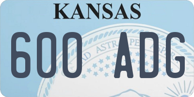 KS license plate 600ADG