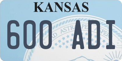 KS license plate 600ADI