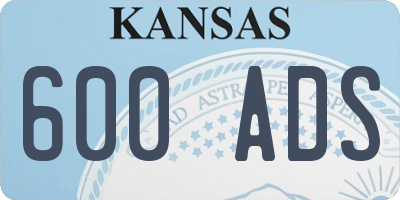 KS license plate 600ADS