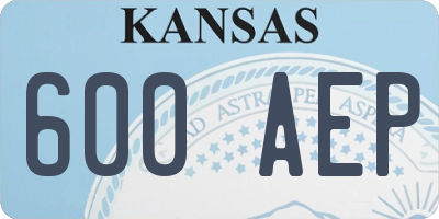KS license plate 600AEP
