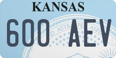 KS license plate 600AEV