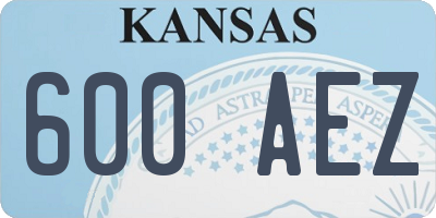 KS license plate 600AEZ