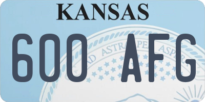 KS license plate 600AFG