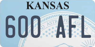 KS license plate 600AFL