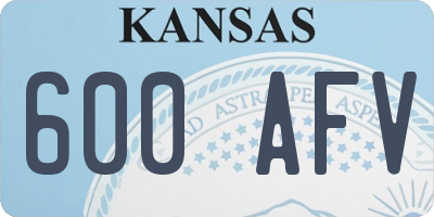 KS license plate 600AFV