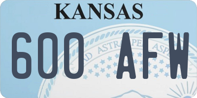 KS license plate 600AFW