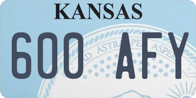 KS license plate 600AFY