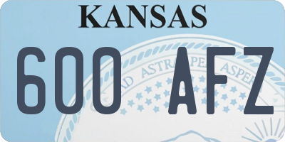 KS license plate 600AFZ