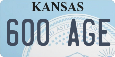 KS license plate 600AGE